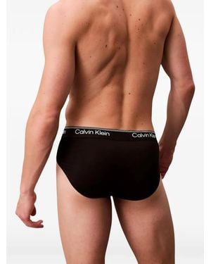 Calvin Klein Logo-Waistband Briefs (Set Of Three) - Black
