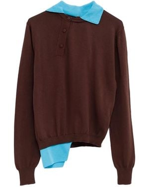 August Barron Layered Polo Shirt - Brown
