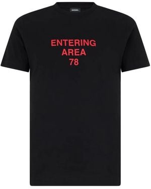 DIESEL Logo-Print Cotton T-Shirt - Black