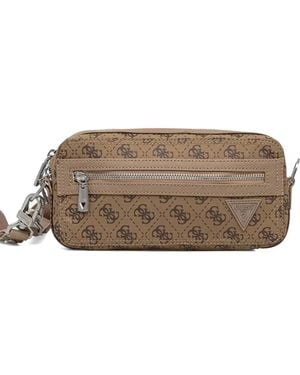 Guess Berlin Monogram-Print Shoulder Bag - Brown