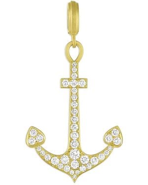 LEIGH MAXWELL Colgante De Ancla En Oro Amarillo De 18 Ct Con Diamantes - Metálico