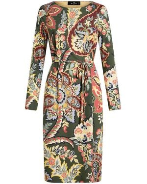Etro アブストラクトパターン ドレス - グリーン
