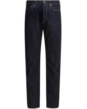 Kapital Contrast-Stitch Cotton Jeans - Blue