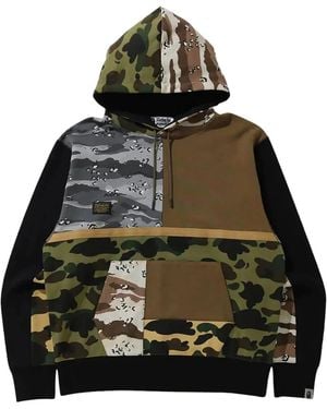 A Bathing Ape Patchwork Pullover Hoodie - Black