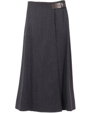 Lorena Antoniazzi Belted A-Line Skirt - Grey