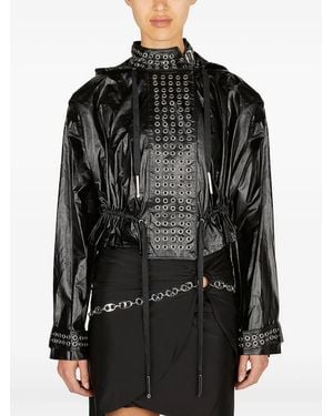 Rabanne Eyelet Biker Jacket - Black