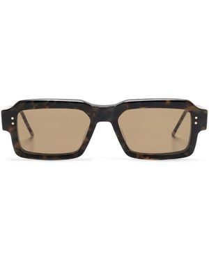 Thom Browne Rectangle-Frame Sunglasses - Brown