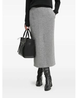 Sandro Ferrone Houndstooth Pocket Midi Skirt - Gray