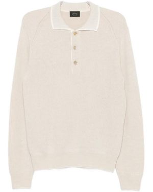 Brioni Button-Up Collar Sweater - White