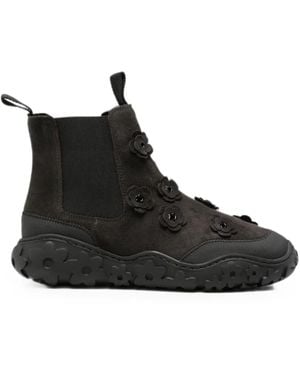 Cecilie Bahnsen Floral-Appliqué Suede Ankle Boots - Black