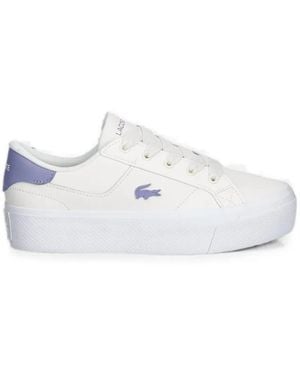 Lacoste Baskets Plateforme À Plaque Logo - White