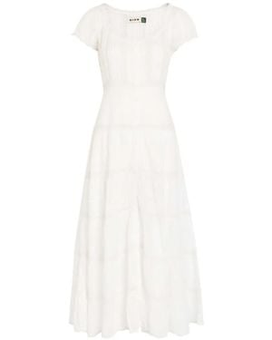 RIXO London Vestido Largo Jaclyn Con Bordado Inglés - Blanco