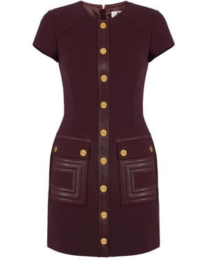 Elisabetta Franchi ボタンディテール ミニドレス - パープル
