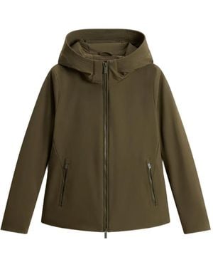 Woolrich Hooded Zip-Front Parka - Green