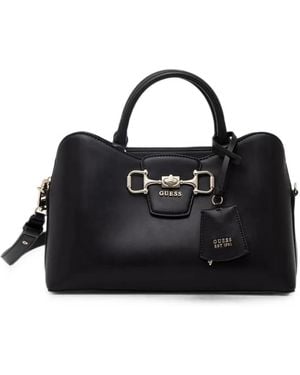 Guess Janie Horsebit-Detail Leather Tote Bag - Black