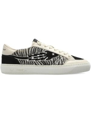 ENTERPRISE JAPAN Zebra-Print Paneled Sneakers - White