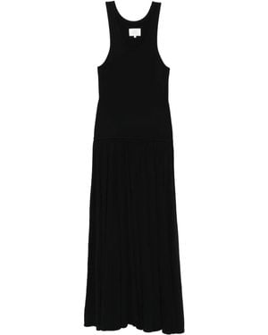 Loulou de Saison Gerafftes Jada Maxikleid Mit Racerback - Schwarz