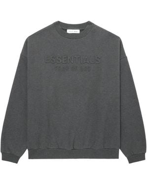 Essentials Logo-Embossed Crew-Neck Sweatshirt - Grey