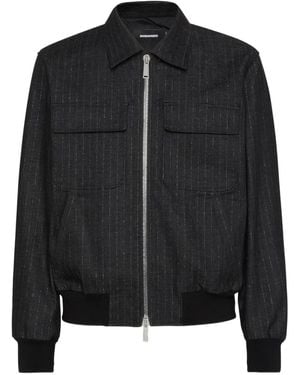 DSquared² Striped Bomber Jacket - Black