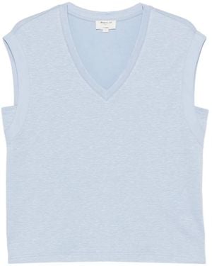 MAISON 123 Lyna V-Neck T-Shirt - Blue