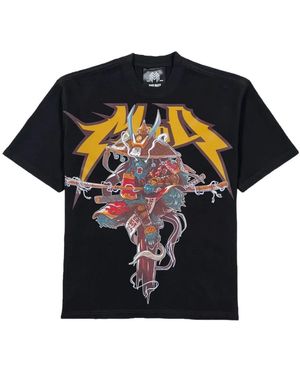 M4MaddMaxx Camiseta Con Estampado De Guerrero - Negro