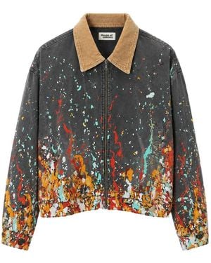 House of Errors Embroidered Paint Workwear Jacket - Grey
