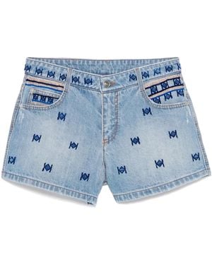 Ermanno Scervino エンブロイダリー ショートパンツ - ブルー