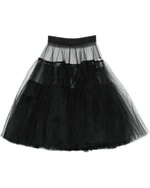 Rundholz Tüll-Minirock Im Layering-Look - Schwarz