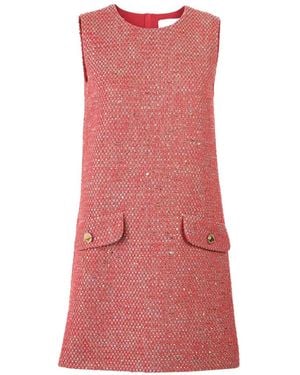 Carolina Herrera Robe En Tweed À Coupe Courte - Pink