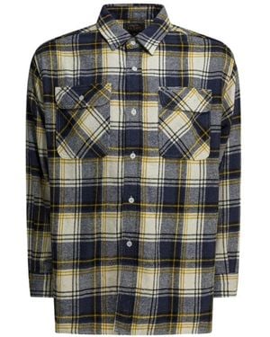 Beams Plus Check Chest-Pocket Shirt - Grey
