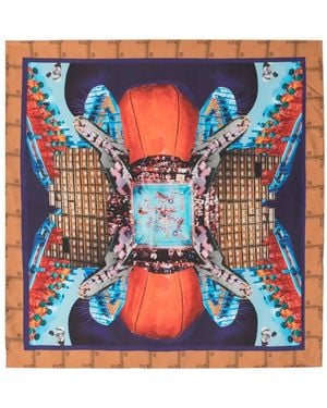 Henrik Vibskov Boxing Collage Silk Scarf - Blue