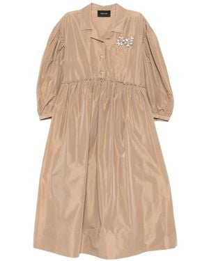 Simone Rocha Embellished-Detail Midi Dress - Natural
