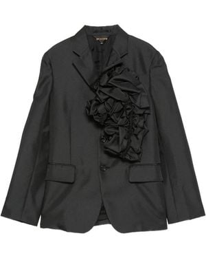 Comme des Garçons Blazer Mit Blumendetail - Schwarz