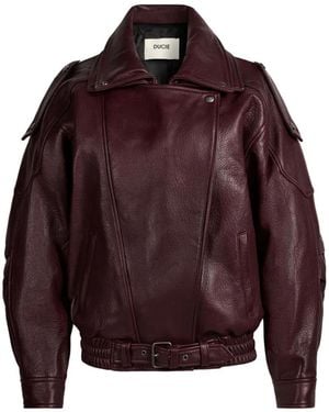 DUCIE Cindy Leather Jacket - Red