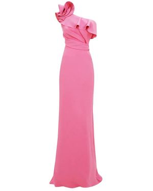 Gemy Maalouf Robe Volantée À Une Épaule - Pink