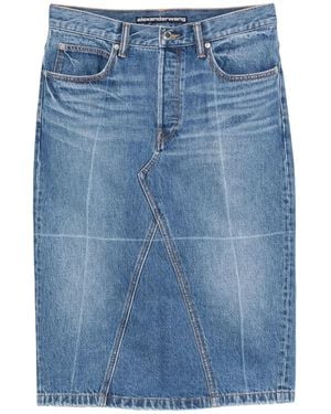 Alexander Wang Falda midi vaquera - Azul
