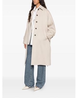 Max Mara Button-Up Coat - White