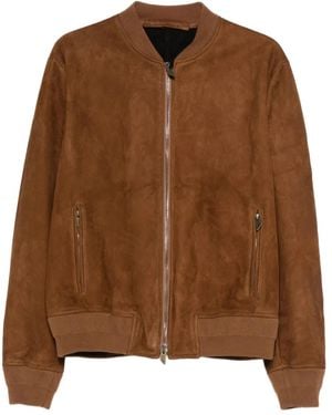 Salvatore Santoro Bomber Con Zip - Marrone