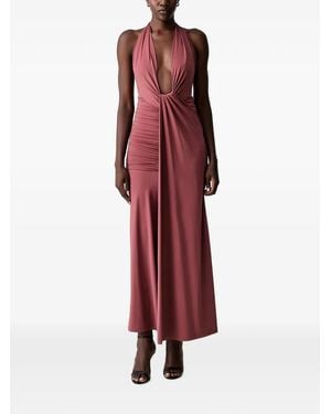 Bardot Abito Ines Con Scollo All'Americana E Ruches - Rosso