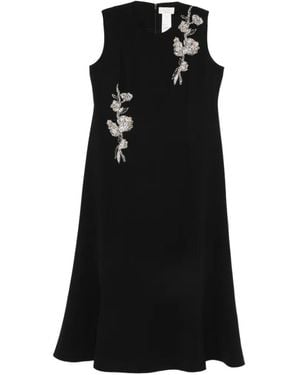 Marina Rinaldi Robe Longue Sans Manches À Ornements En Cristal Feluca - Black