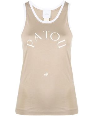 Patou Logo-print Tank Top - Natural