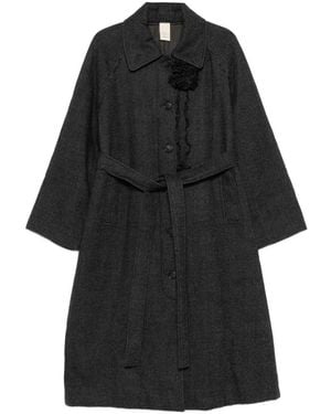 SOH Manteau Ceinturé À Carreaux - Black