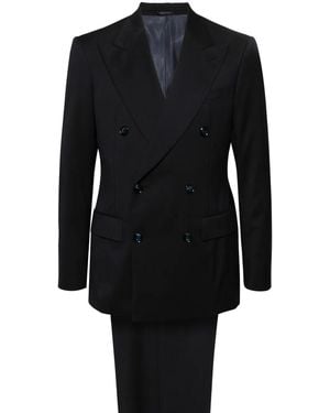Giorgio Armani Peak-Lapel Double-Breasted Suit - Black