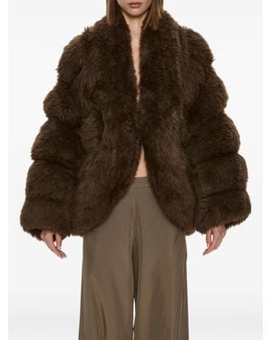 Christopher Esber Tabatha Tiered Faux-Fur Jacket - Brown