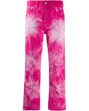 MSGM Vaqueros capri con motivo tie-dye - Rosa