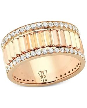 WALTERS FAITH 18K Rose Clive Fluted Diamond Ring - Metallic