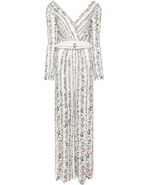 Saiid Kobeisy Embellished V-Neck Jumpsuit - White
