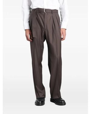 Tagliatore Belted Pleated Pants - Gray