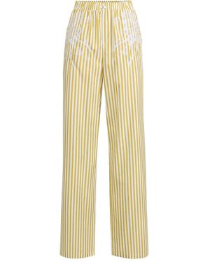 Elisabetta Franchi エンブロイダリーパンツ - イエロー