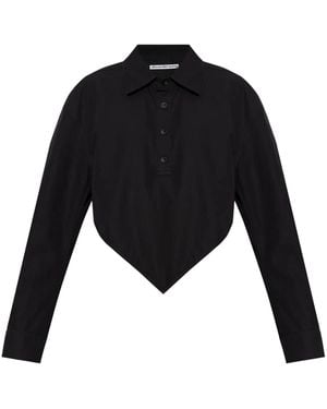 Alexander Wang Pointed Organic-Cotton Shirt - Black